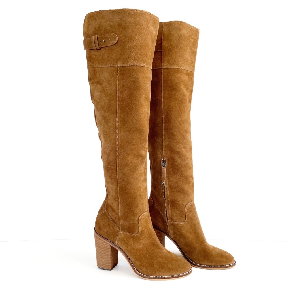 Dolce Vita Tall Suede Over-the-Knee Boots in Cognac